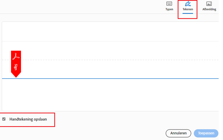Uitleg digitale handtekening toevoegen stap 6